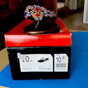 Ann Marino-Tetris multi colored sandals